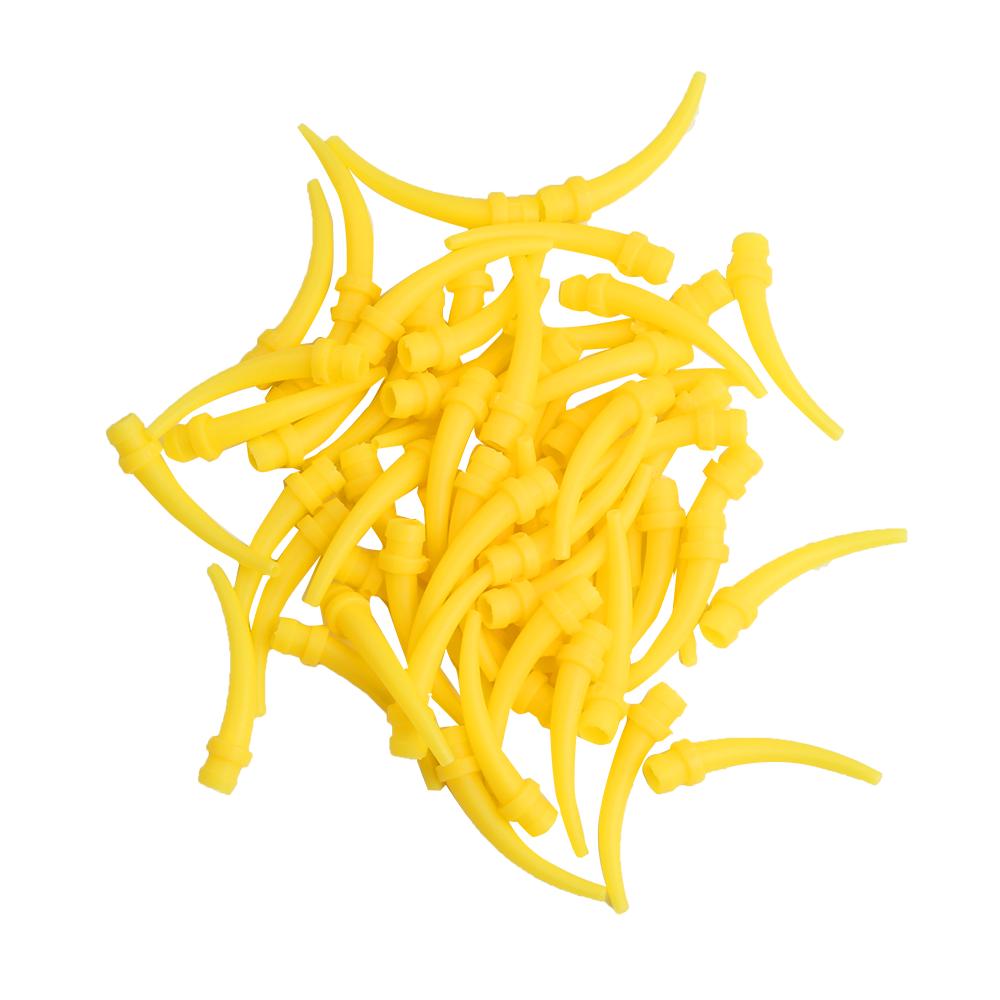 100 Pieces/pack Dental Silicone Rubber Conveyor Mixing Tip Small Head Silicone Rubber Printing Film Mixing Head Small Elbow