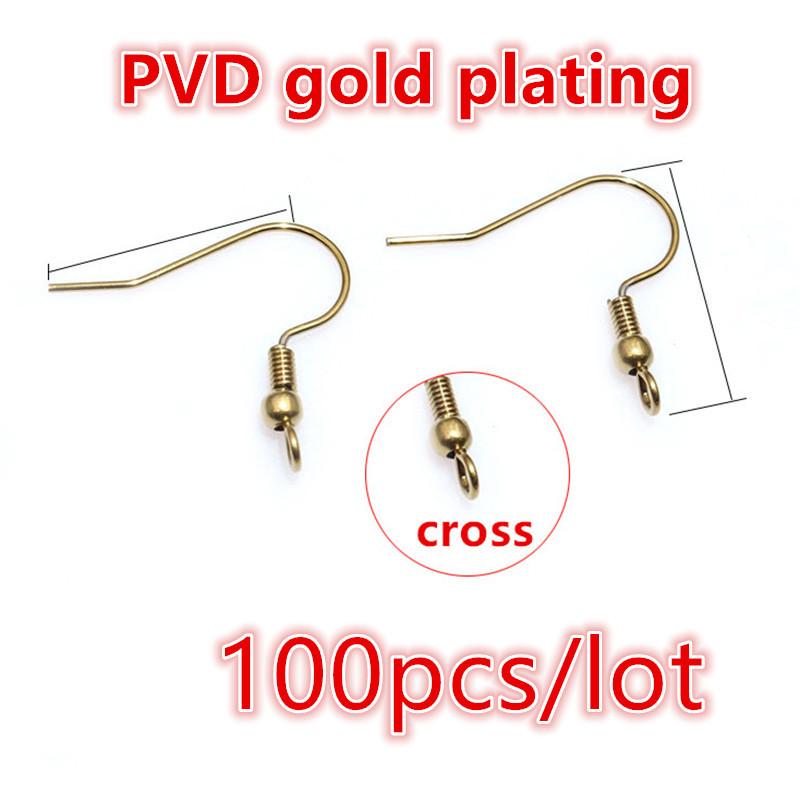 30-100pcs Stainless Steel DIY Earrings Hooks Clasp Findings Handmade Jewelry Making Accessories Earwire Accessories Steel Gold