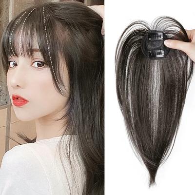 Fashion 3D Natural Invisible Seamless Air Bangs Wig Elegant French Fake Patch Synthetic Hair Piece for Girls Woman 2028