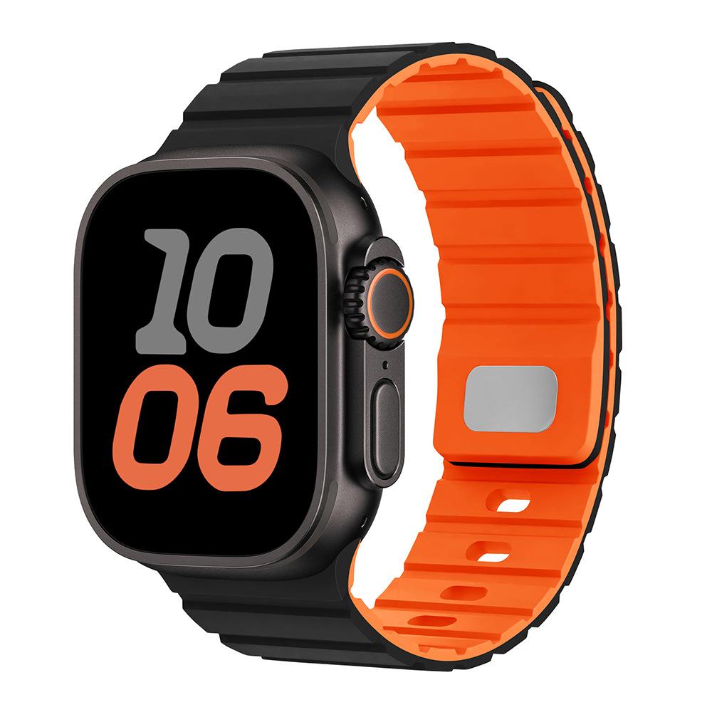 Apple S10 Saat için Uygun Silikon Kordon 42mm/46mm Mıknatıslı Emiş Ultra2 Silikon Erkek ve Kadın Kordonu