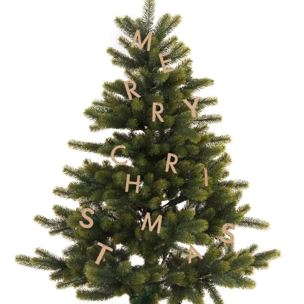 Hanamei Christmas Letter MERRY CHRISTMAS Nordic Wooden Natural Tree Made in Japan Ornaments, Alphabet, Ornaments, Ornaments, Decorations, (MERRY