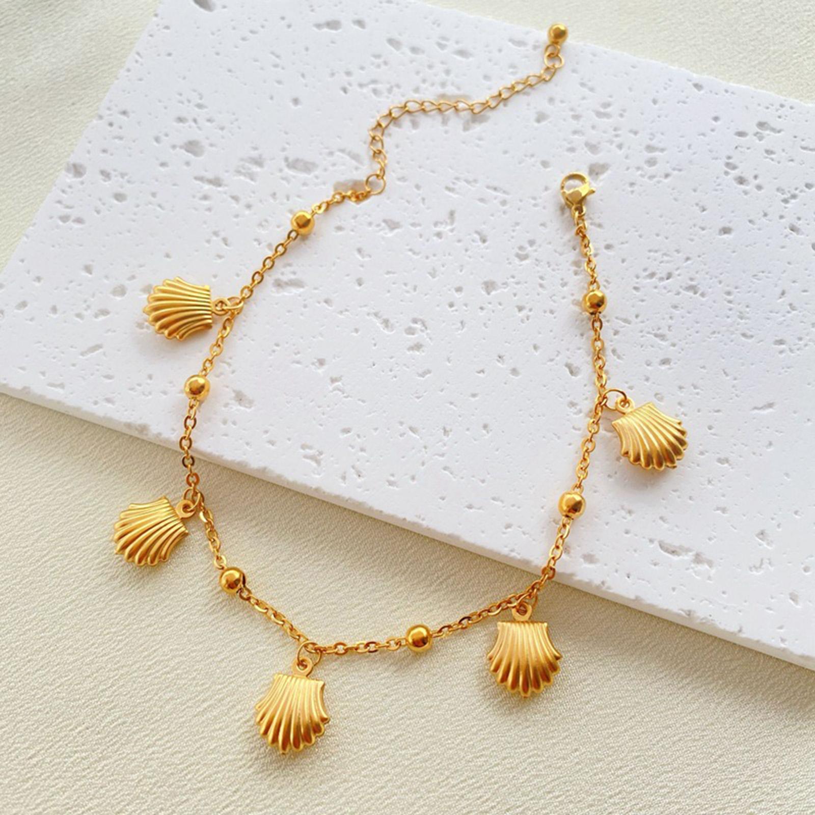 

304 Stainless Steel Link Cable Chain Anklet Gold Color Marine Animal Dolphin Starfish For Women Beach 21cm(8 2/8 ) Long, 1 Piece