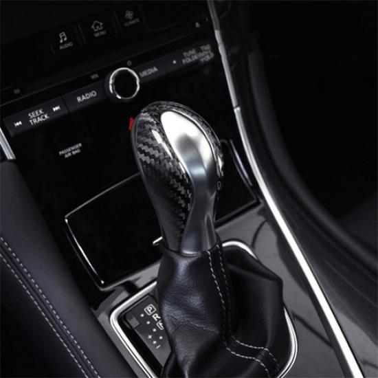 Luxury Hard Carbon Fiber Gear Shift Knob Cover Decoration For Infiniti Q50 14-17