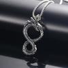 Eight-character Dragon Pendant Necklace for Men and Women, Retro Popular Accessories, European Versatile Jewelry Pendant