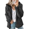 Fleece Coat for Women Oversized Zip Up Hooded Jacket Fuzzy Open Front Hoodie Fall Winter Thermal Outwear