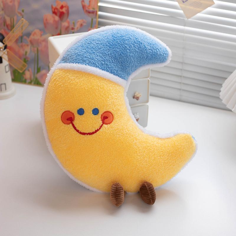 Lovely Cartoon Astral Series Colorful Plush Pillow Soft Comfy Sun Moon Star Throw Pillow Back Pillow Funny Pretty Home Decor