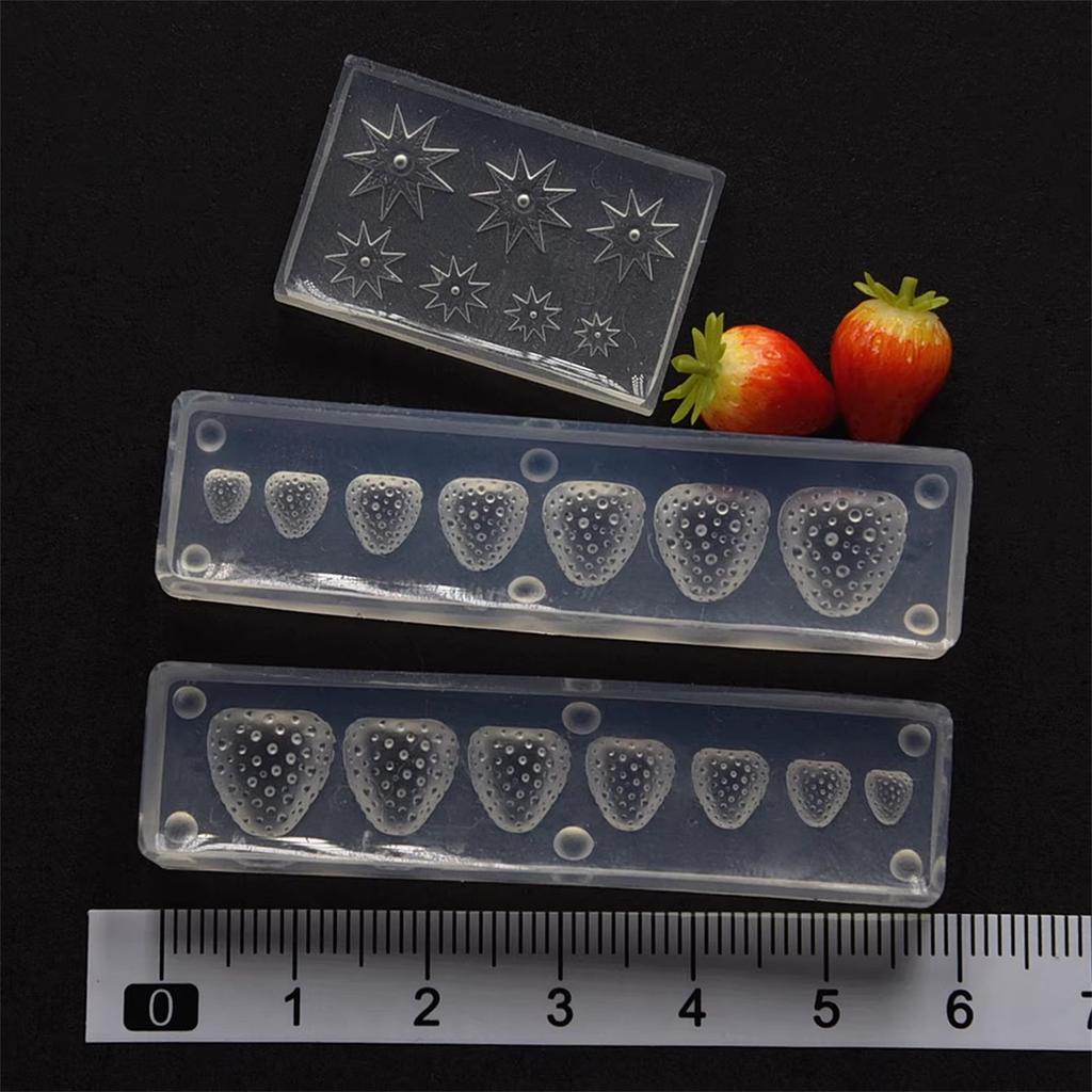 Versatile Silicone Mold For Making Miniature Strawberry Handmade Gift Doll House Food Toy Making Tool
