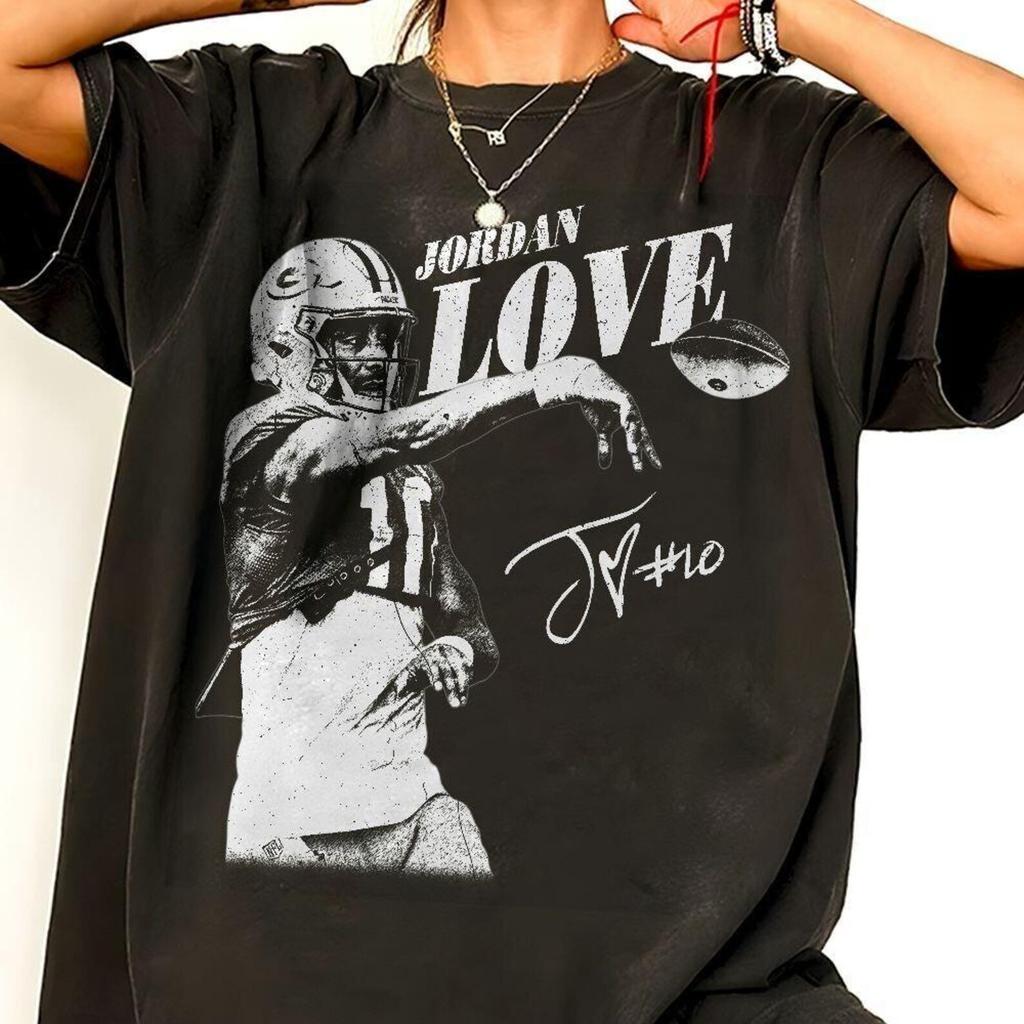 Jordan Love Bleached Green Bay Football Vintage Comfort Color Shirt