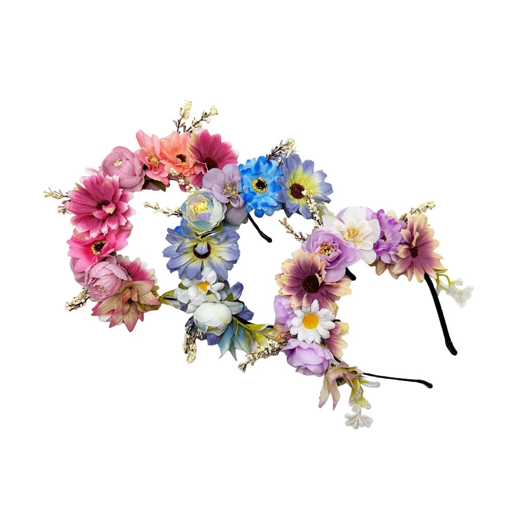 Böhmischer europäischer und amerikanischer Stirnreif mit künstlichen Blumen, Urlaubs-Super-Fee-Blumenkranz-Kopfschmuck