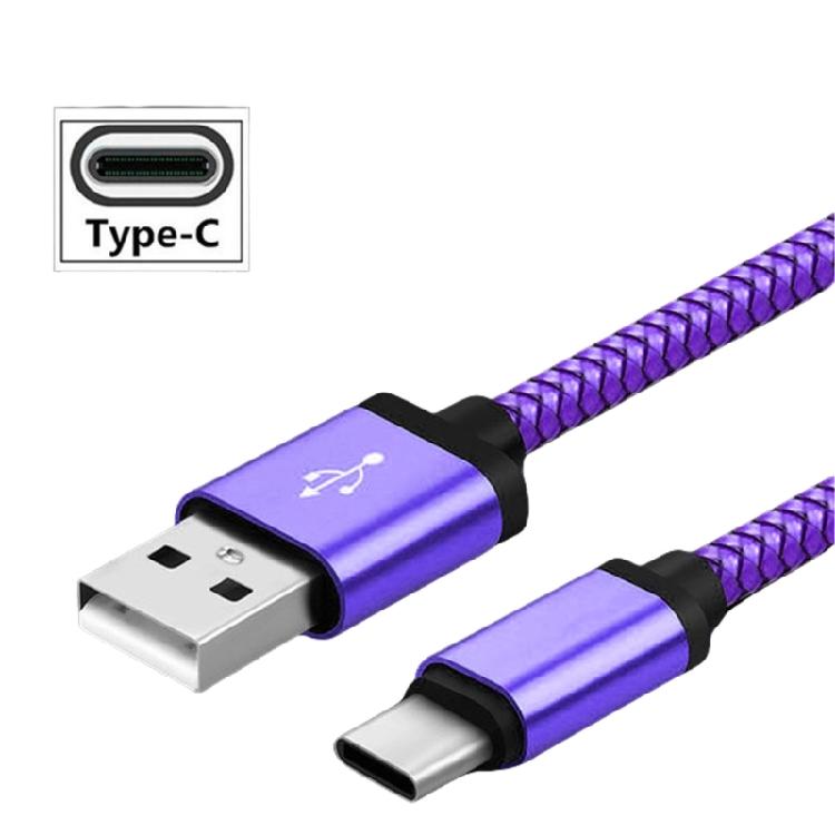 Braided USB C Fast Charge Cable Nylon Cord Flexible 480Mbps for Phones Power Adapters Mobile Device
