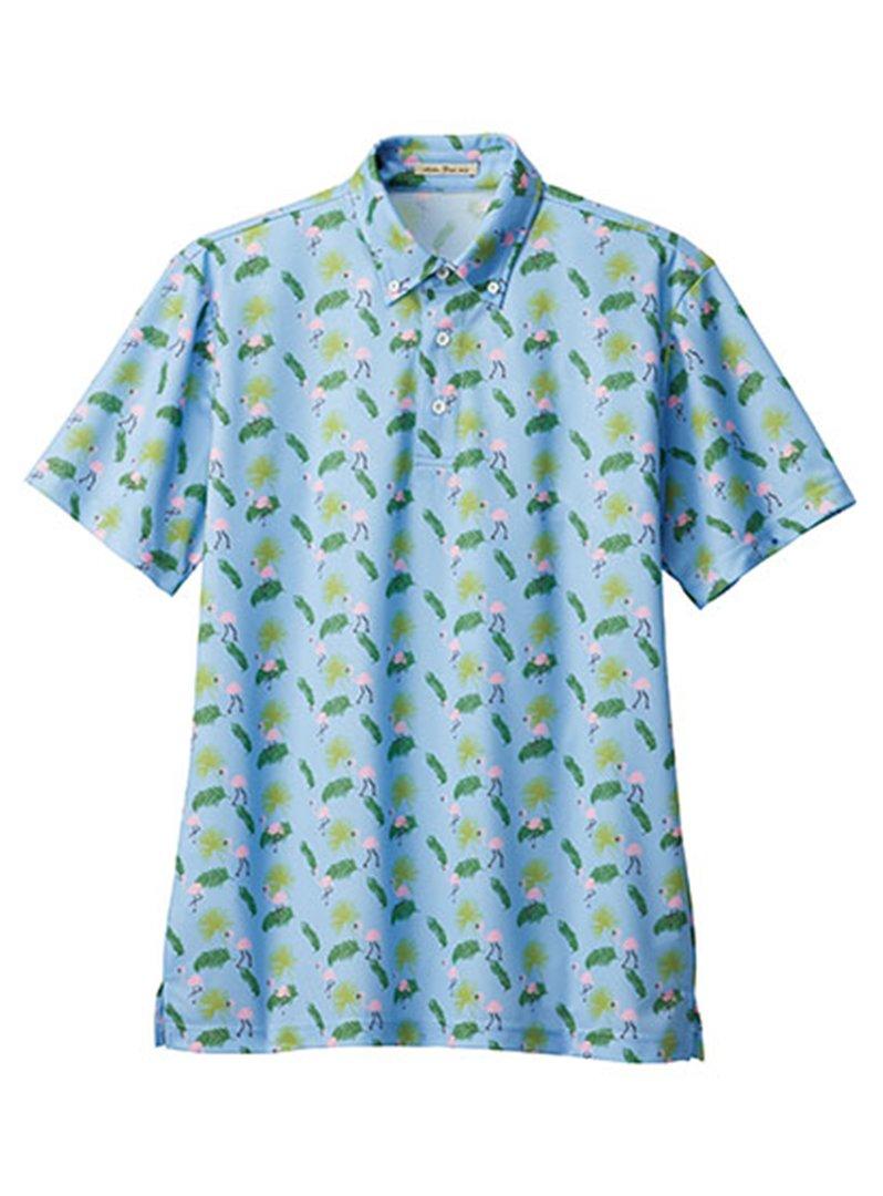 

FAITH MIX Aloha Polo Shirt FB4549U Japan Size L to Japanese size (Flamingo) Blue, (equivalent L) синий