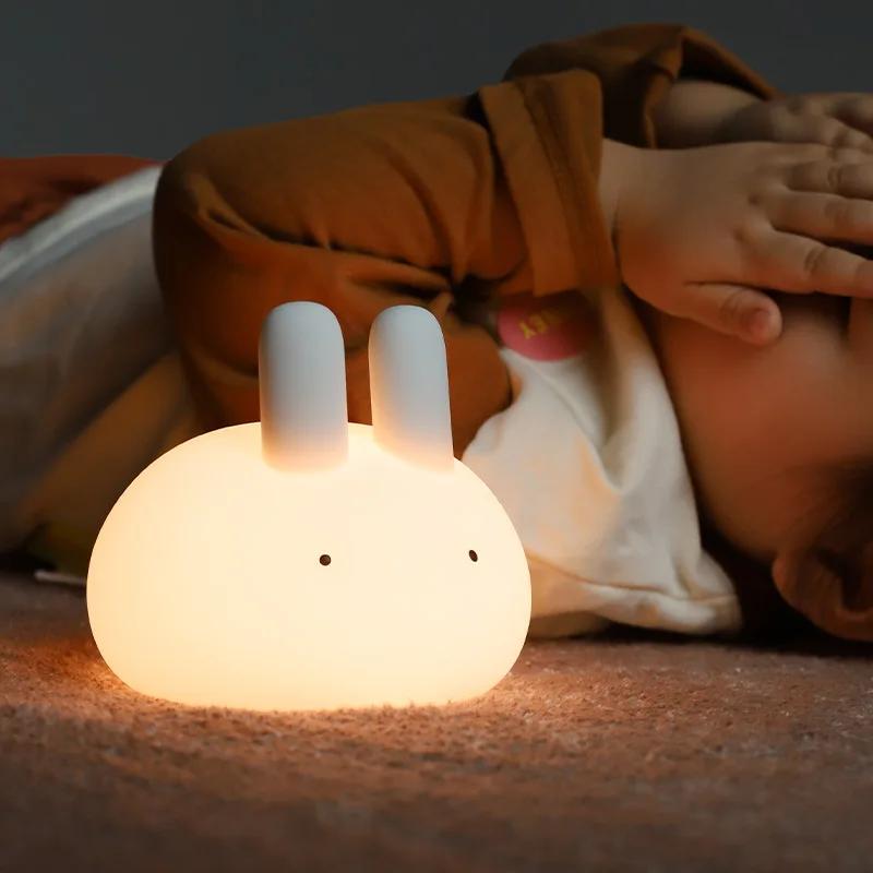 Cartoon Sleeping Bedroom Lamp Bedroom Eye Protection Night Lamps Pat Silicone Baby Feeding Sleep Night Light Bedside Lamp