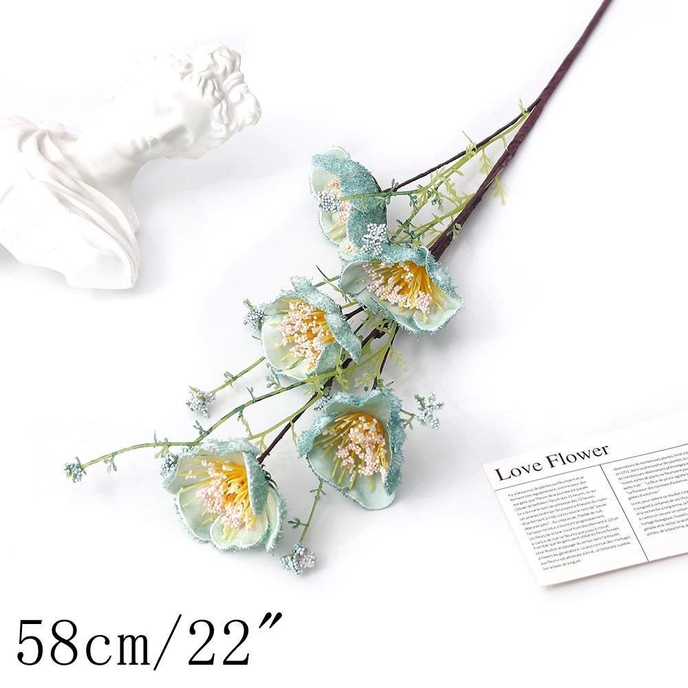 Blue Artificial Flowers Bouquet Rose Fake Flowers for Indoor Home Decor Garden Wedding Party Decoration Outdoor Vase Accessories