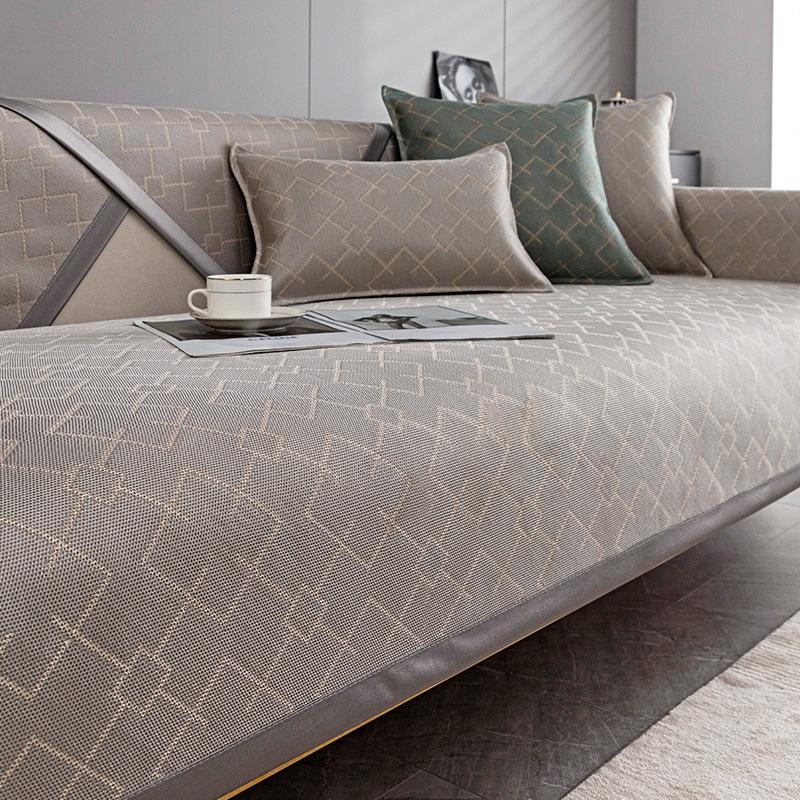Light Luxury Ice Silk Sofa Cushion Summer Summer Ice Cushion Modern Simple High-End Breathable Non-Slip Mat Sofa Cover