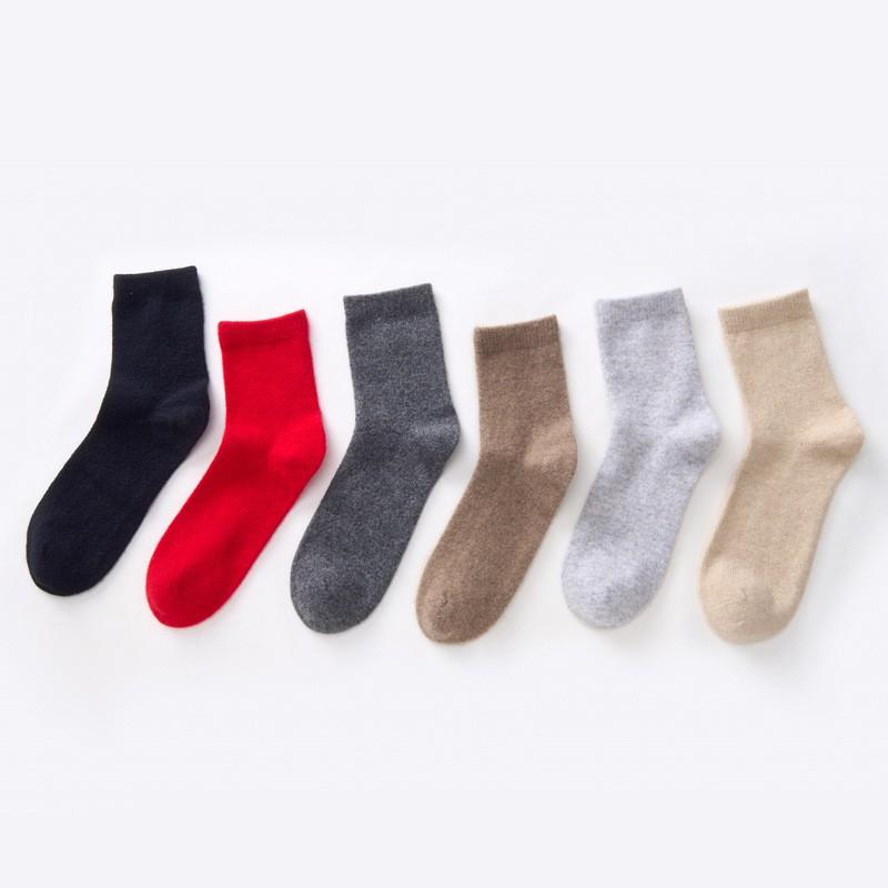 100% Cashmere Mid Calf Socks Unisex Solid Color Breathable Warm Casual All