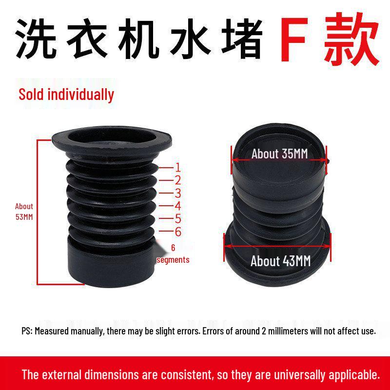 Rubber Drain Plug & Sleeve with Spring for Semi-Automatic Twin Tub Washing Machine