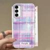 Pink Splicing Grid Pattern Phone Case for Samsung Galaxy A16 A55 A07 A17 A56 A36 A26 A53 A06 A14 A24 A34 A54 A15 A12 A22 Cover
