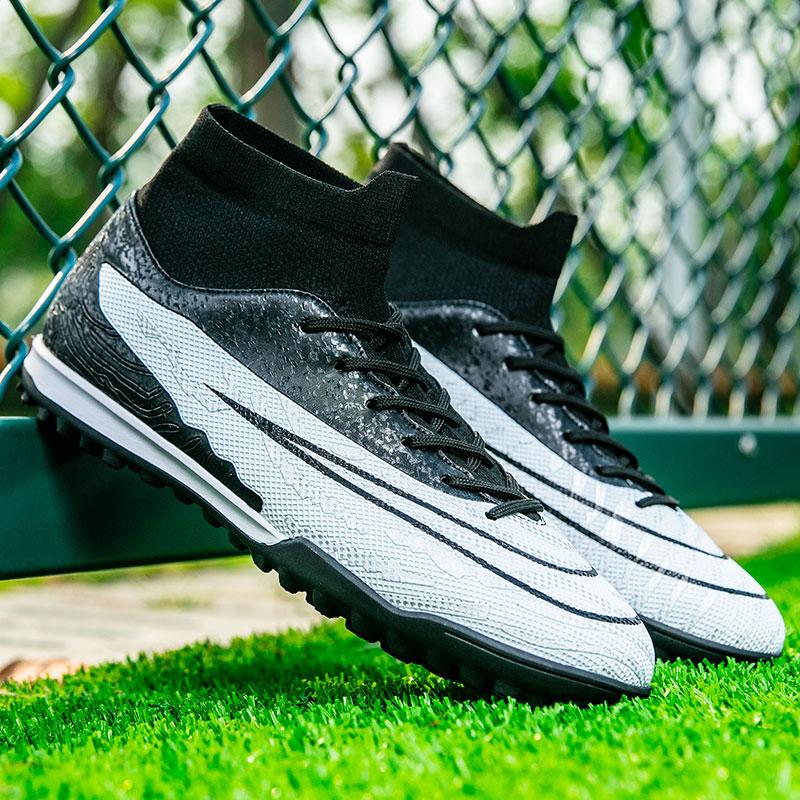New Autumn High Top Lightweight Adult Football Shoes Supportive Shock-absorbing Sports Shoes Comfortable Track Field Spikes