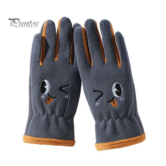 

1 пара детских термоперчаток с рисунком из мультфильма, мягкие износостойкие зимние ветрозащитные водонепроницаемые термоперчатки A темно-синий