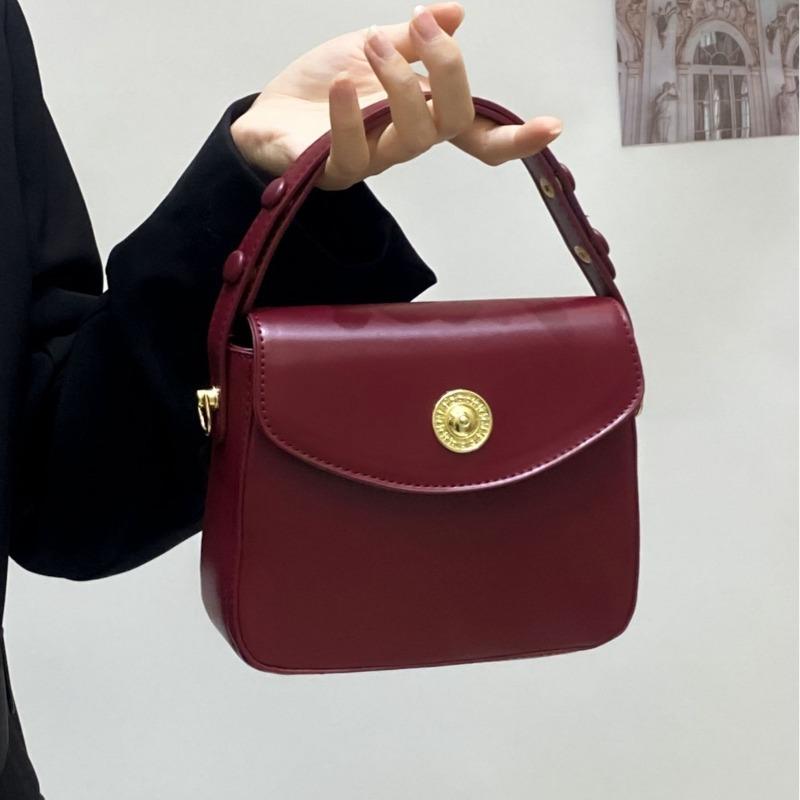 Retro Red Small Square Bag New Handbag Casual Versatile Niche High-end Bag Single Shoulder Messenger Women's Bag