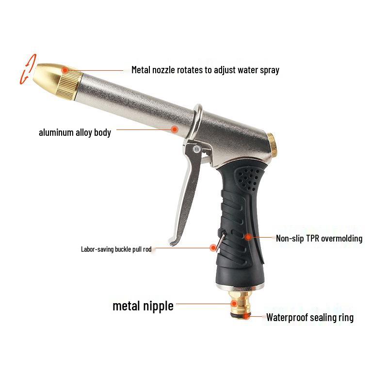 High-Pressure Telescopic Water Hose Set with Water Gun for Garden and Car Wash