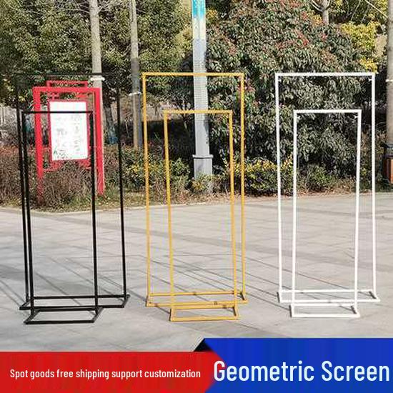 Wedding Wrought Iron Screen: Geometric Aisle Decoration and Flower Stand for Family Celebrations Black 1.2m high 0.5m wide
