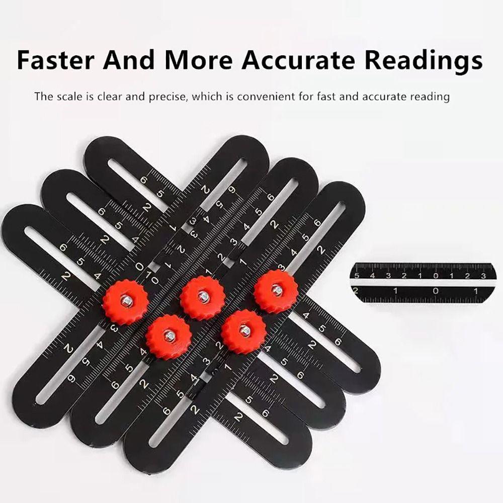 1Pcs 6/9/12 Folds Measuring Ruler Aluminium Alloy Locator Drill Guide  Template Tool