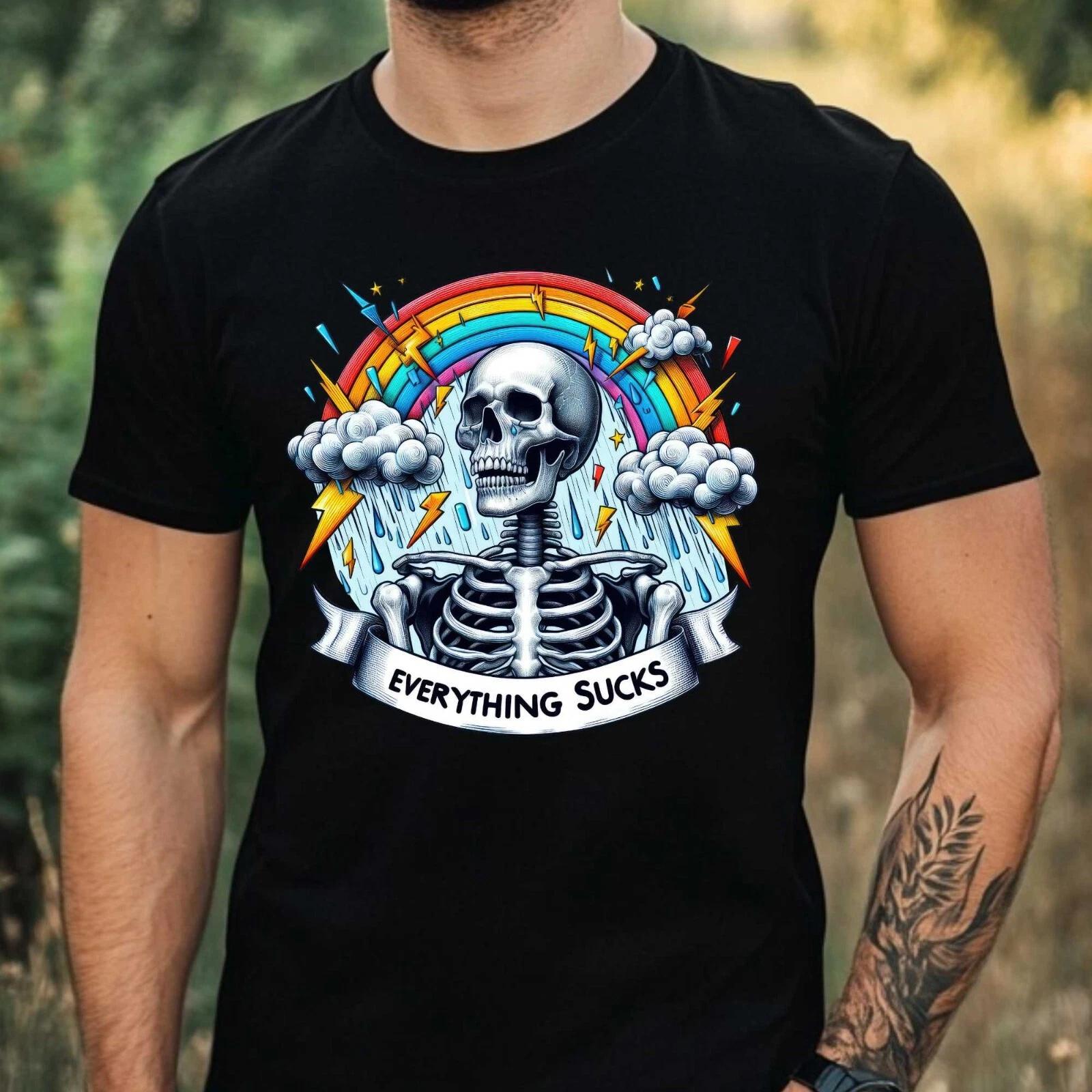 T-Shirt Herren Lustiges Sarkastisches Skelett Motiv Baumwolle Größe XS bis 5XL XXL