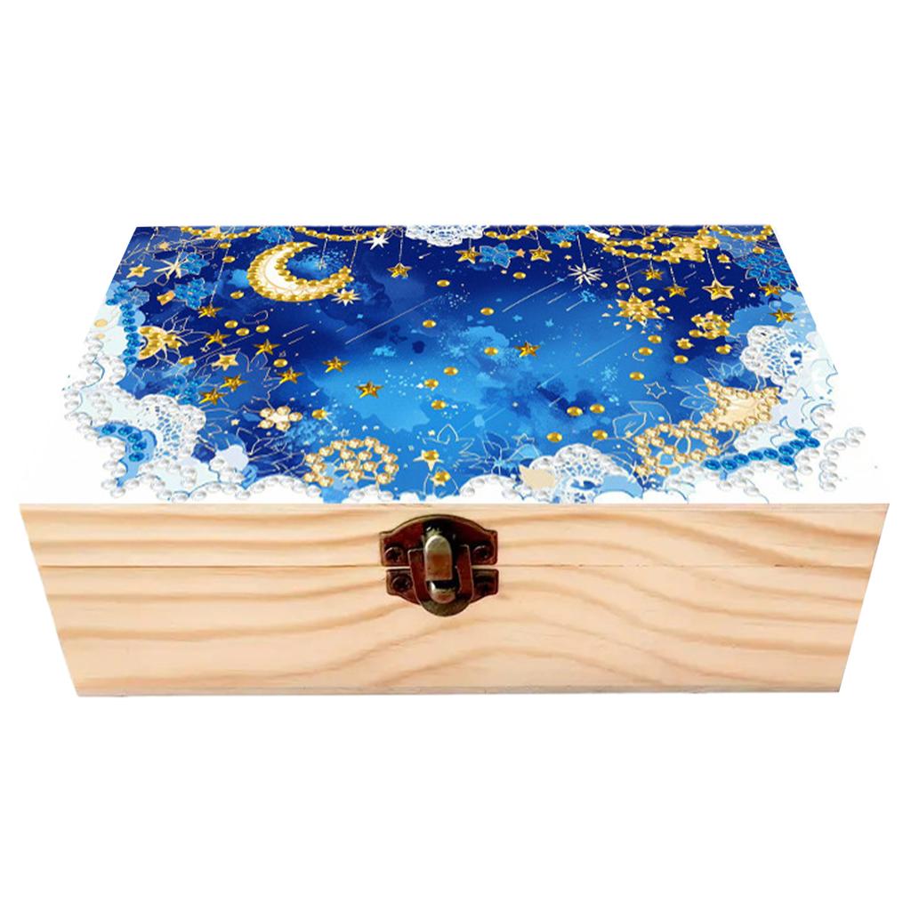 DIY Wooden 5D Diamond Art Diamond Art Storage Box DIY 5D Craft Jewelry Box for Adults Rings Beads and Jewelry Accessories