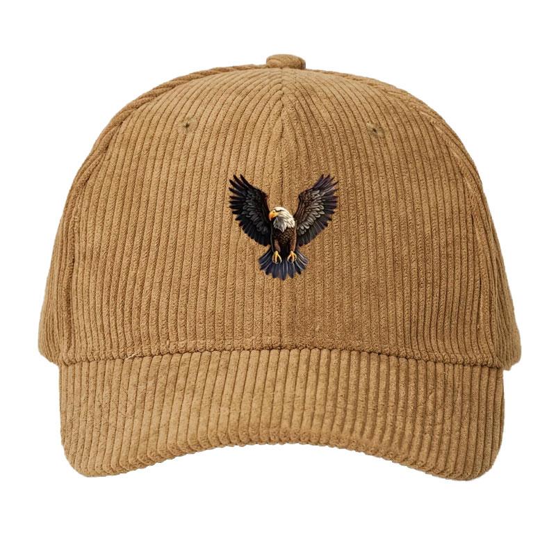 

Corduroy Baseball Cap Men American Eagle Design Patriotic Wildlife Sun Hat Adjustable Dad Cap Bold Style Outdoor Adventure Hat