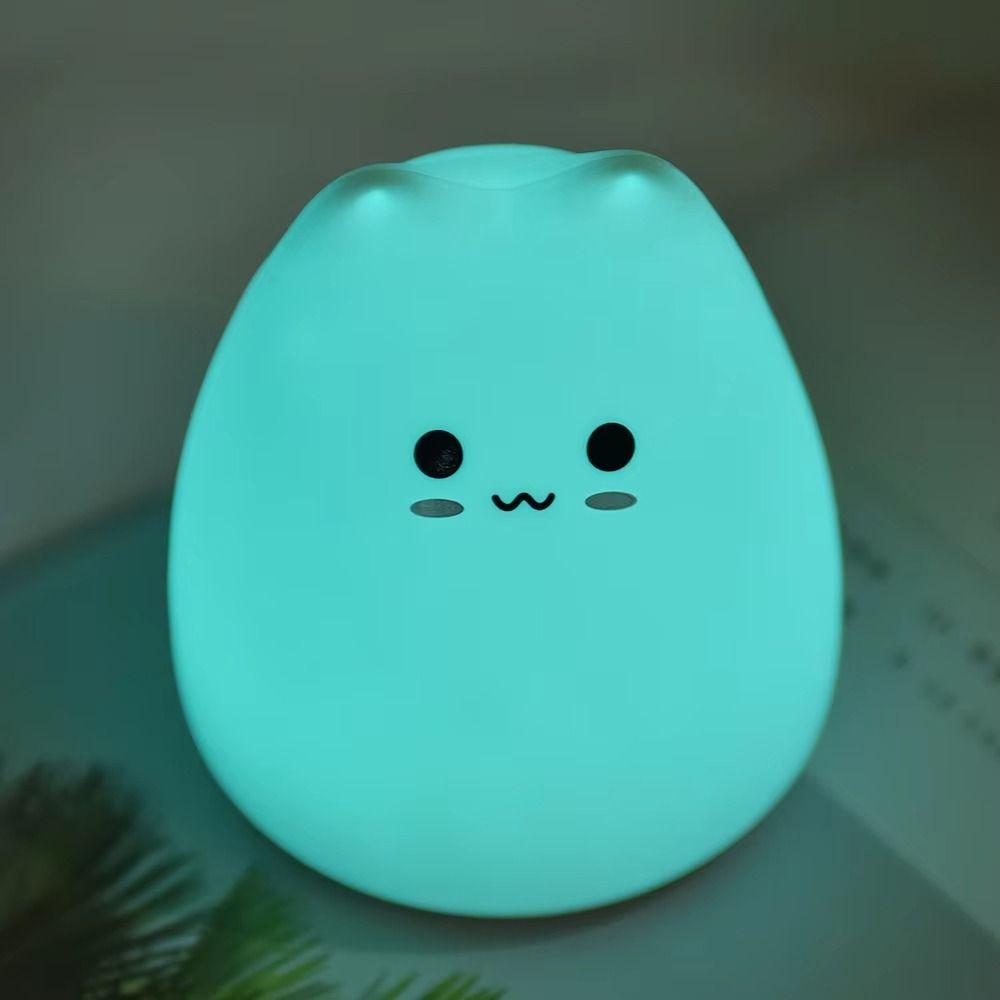 Animal Cat LED Colorful Night Light Night Lamp Indoor Sensor Lamp  Children Kids Room