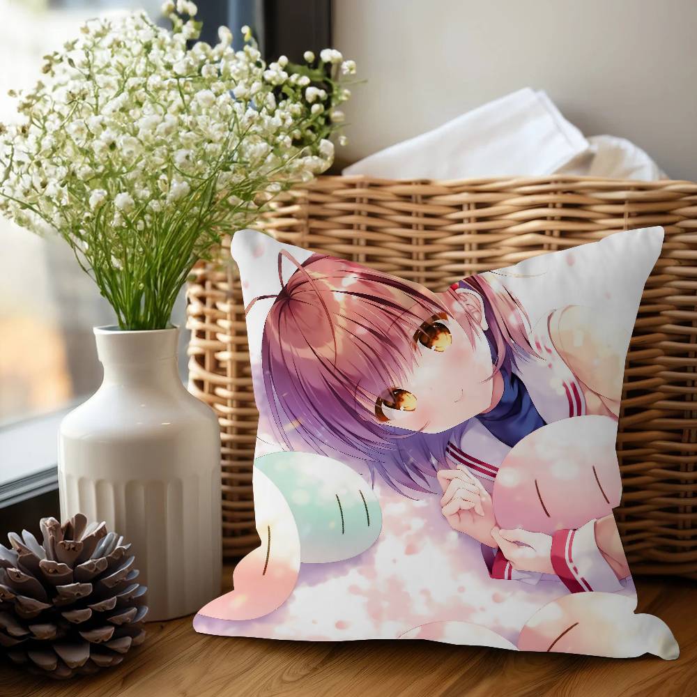 Anime C-CLANNAD Pillow Cover For Bedroom Room And Living Room Sofa Decorative Cushion Cover