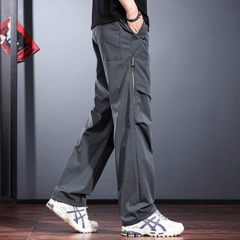 Jieluino Men's Outdoor Quick-Dry Straight-Leg Cargo Pants