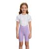 Kids Girls Cycling Bib Shorts High Waist V-Front 3D Padded Bike Shorts with Mesh Straps for Outdoor Sports Training