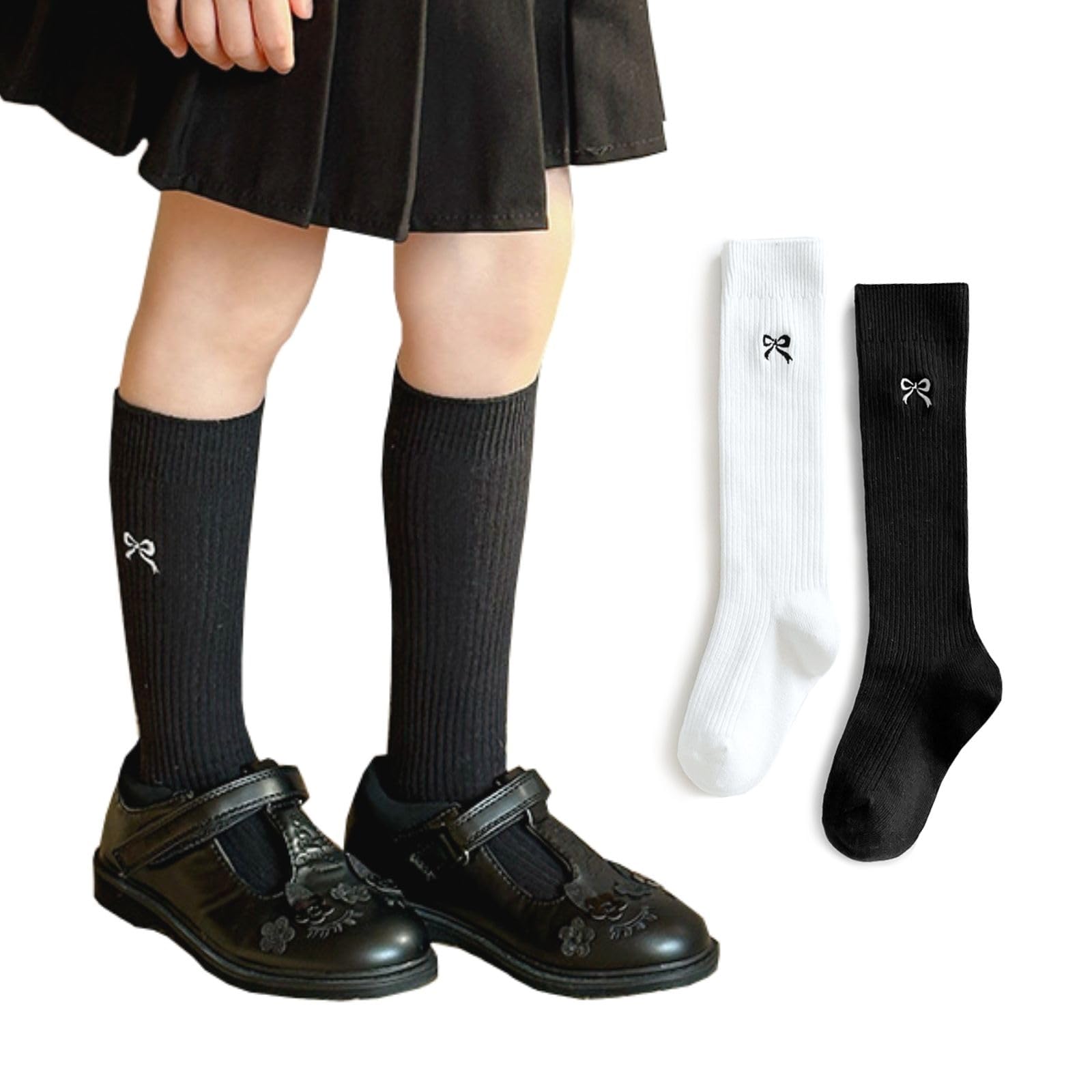 

socks for embroidered accent set of formal for elementary school junior high school black and for entrance graduation [konamiya] Knee-high girls,