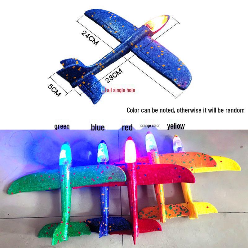 Children's 48CM Luminous Foam Glider Toy - Pure White Model for Outdoor Play