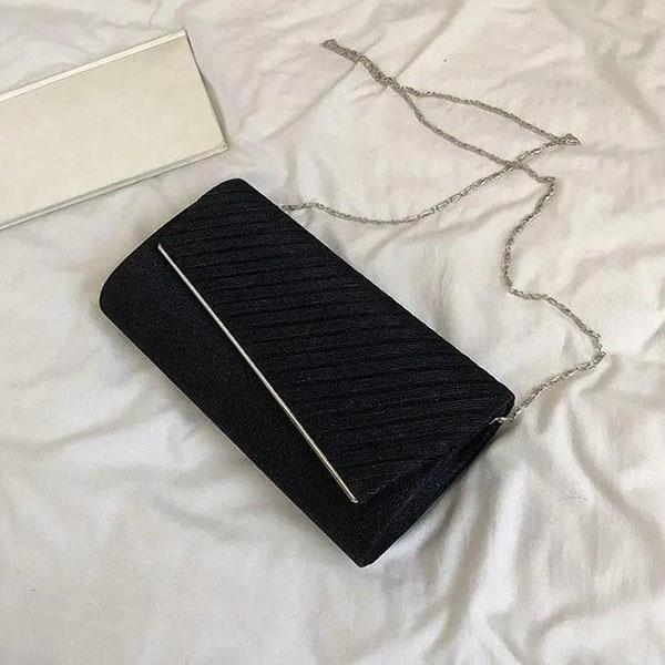 Women's Simple Single Shoulder Bag Versatile Chain Small Square Bag Long Party Solid Color Elegant Hand Bag