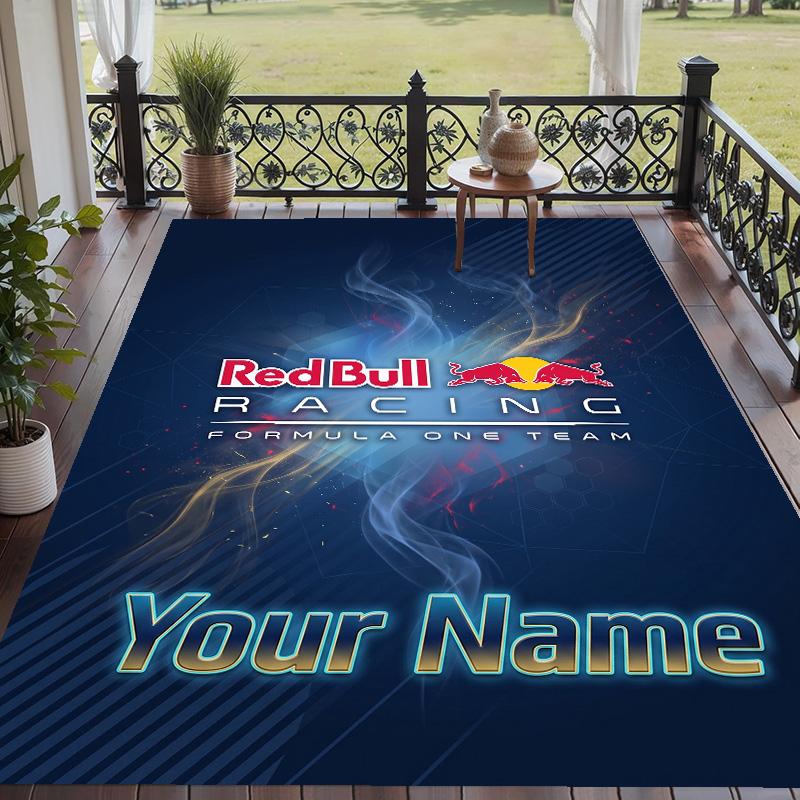 Tapis imprimé avec texte personnalisé Red Bull Racing Tapis de sol antidérapant pour la décoration de la maison
