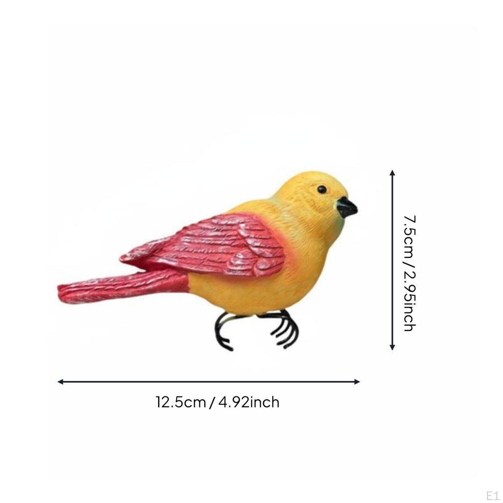 Resin Bird Statue Lifelike Design Attachable Ornament Long-Lasting