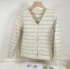 Convertible Round Neck/V-Neck Women's Slim Lightweight Down Jacket - 90% Duck Down, Warm, Packable, Short Outerwear.