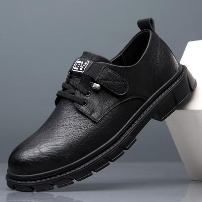 New Leather Shoes Men's Breathable New Trend Versatile Business Casual Leather Shoes Lace-up Soft Sole Low-top Work Men's Shoes