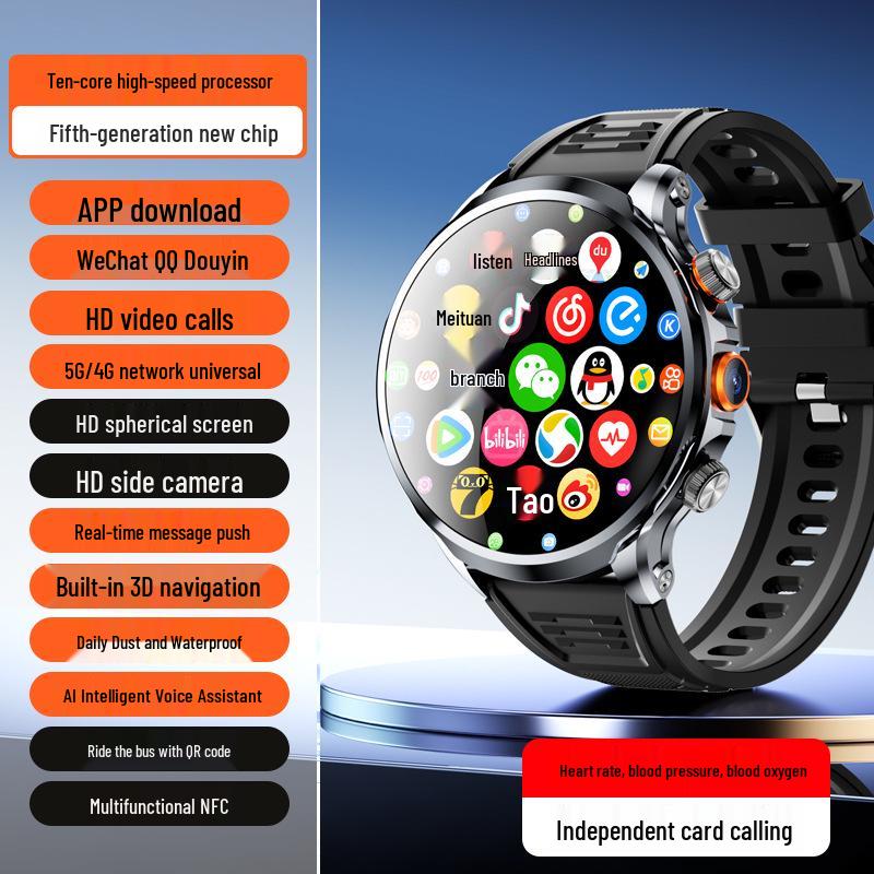 

H18 Smartwatch: 1.95 Round Screen, Card Slot, Camera, Heart Rate Monitor, NFC