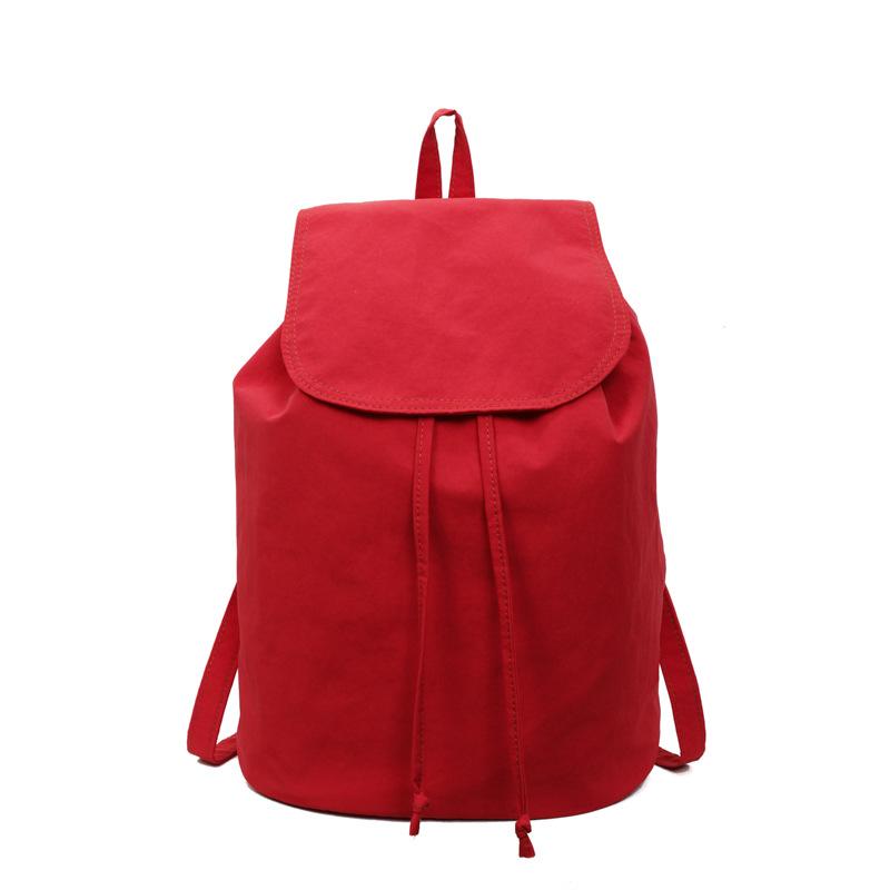 Solid Color Backpack Women's Commuter Bag Student Schoolbag Outdoor Backpack