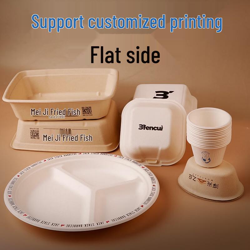 Eco-Friendly 750ml Disposable Wheat Straw Salad Bowls, 50 Count