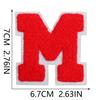 7Cm White Background Red Character Embroidery Cloth Sticker English Letters Towel Embroidery Patch Sticker Computer Embroidery Chapter Boy Heat Transf