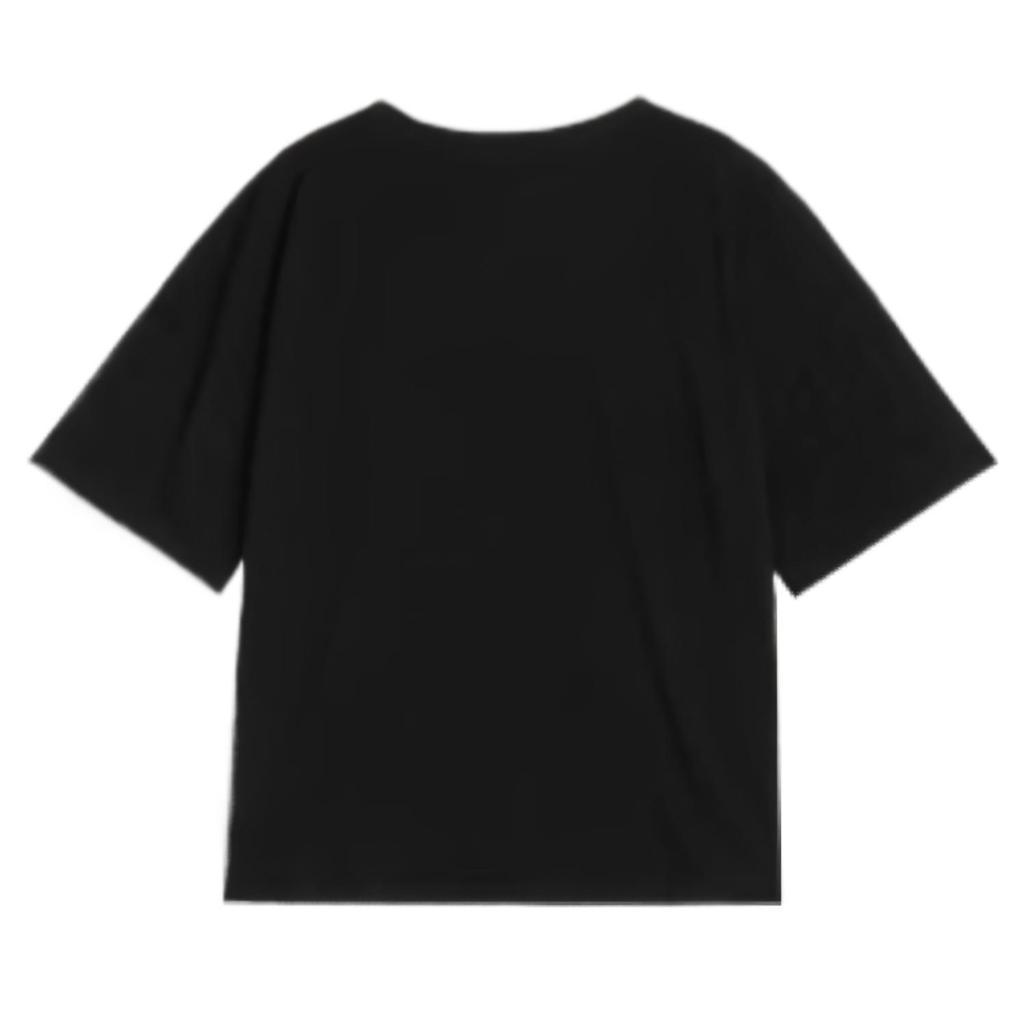 Puma Summer Stripes Fashion Tee Soft Comfortable Solid Color Short Sleeve Regular T-Shirt Women Tops Black 671249-01