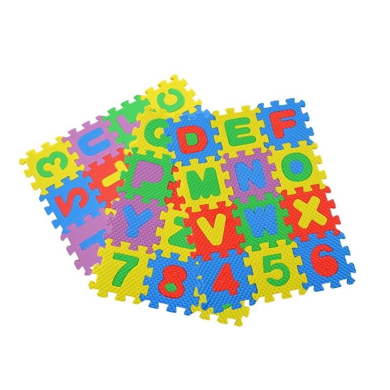 Smart Mom Baby Items Puzzle Play Mats 36 Pieces of Digital Letters Children's Puzzle Foam EVA Puzzle Pad Shatter-Resistant