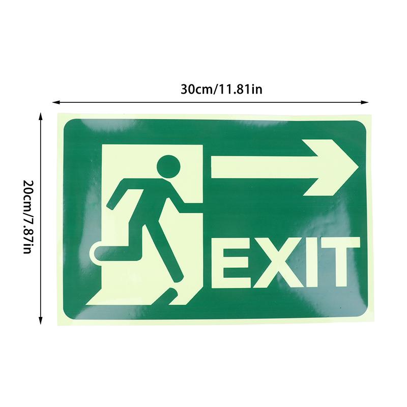 Glow In Dark Exit Signs Luminous Security Stickers Wall Safety Adhesive Fire Evacuation Directional Night Visibility Signage