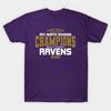 Men Black Print T-shirt Ravens - Afc North Division Champions 2025 No-Cut Transfer Paper Print Cotton Tshirt