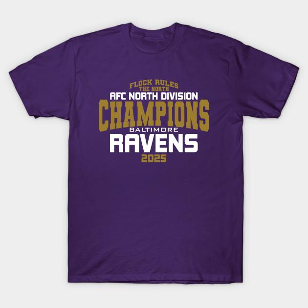 

Men Black Print T-shirt Ravens - Afc North Division Champions 2025 No-Cut Transfer Paper Print Cotton Tshirt S фіолетовий